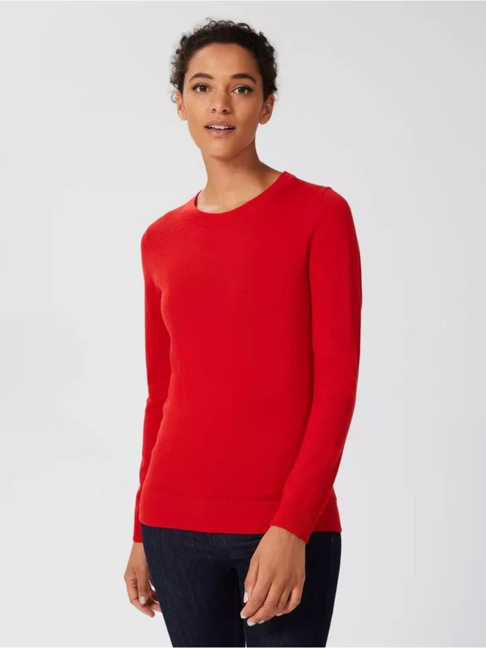 HOBBS London Classic Crewneck Women's Sweater in Red size small